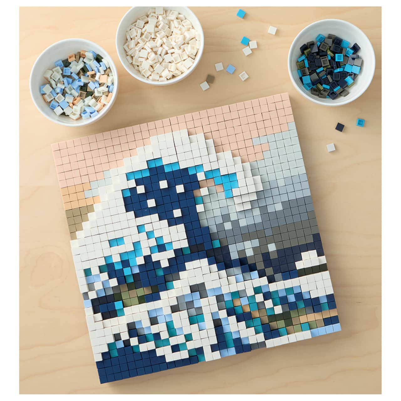 10" x 10" The Great Wave Pixelated Brick Art Kit by Make Market®